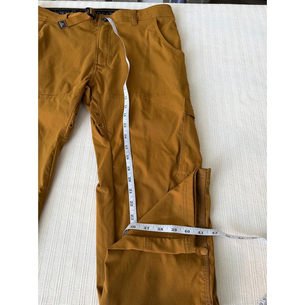 prAna Stretch Zion Straight Fit Hiking Pants 36x32 Mud Brown Roll Up Cargo - Picture 4 of 7